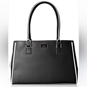 Kate Spade New York Prospect Place Phila Leather Handbag - Black, White Piping